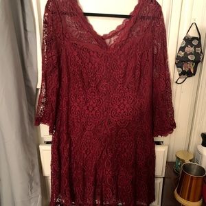 Lace vintage-style red/burgundy dress.